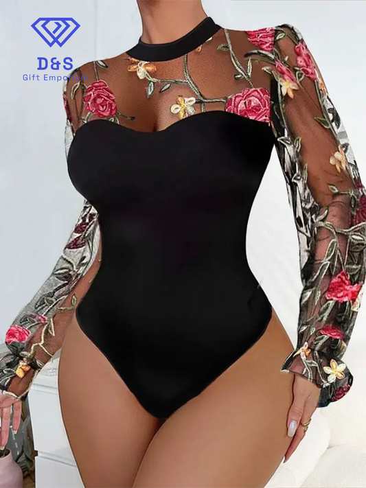 Mesh Floral Bodysuit