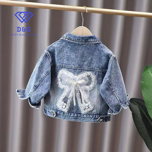 Kids Bow Denim Jacket