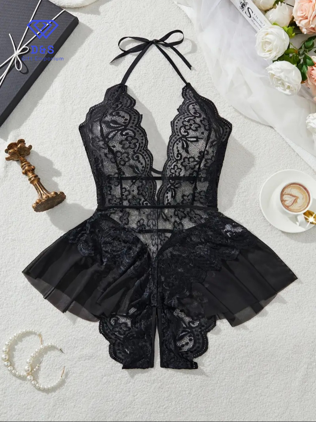Plus Size Crotchless Babydoll