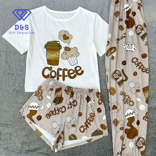 Plus Size 3pcs Pyjama Set