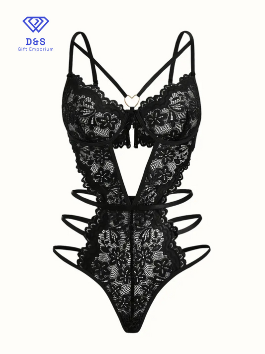 Heart Linked Backless Bodysuit