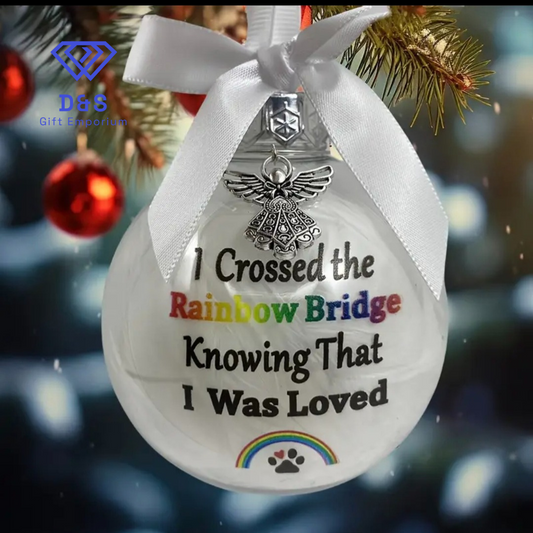 I Crossed The Rainbow Bridge Pet Memorial Bauble