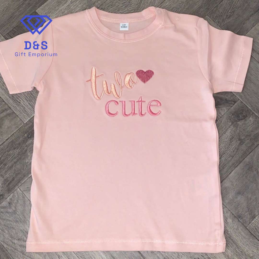 Two Cute Embroidered Tshirt