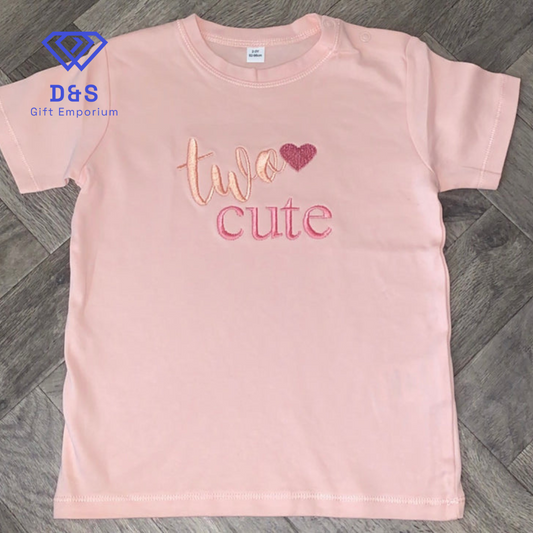 Two Cute Embroidered Tshirt