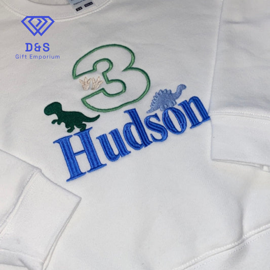 Dinosaur embroidered Birthday Jumper