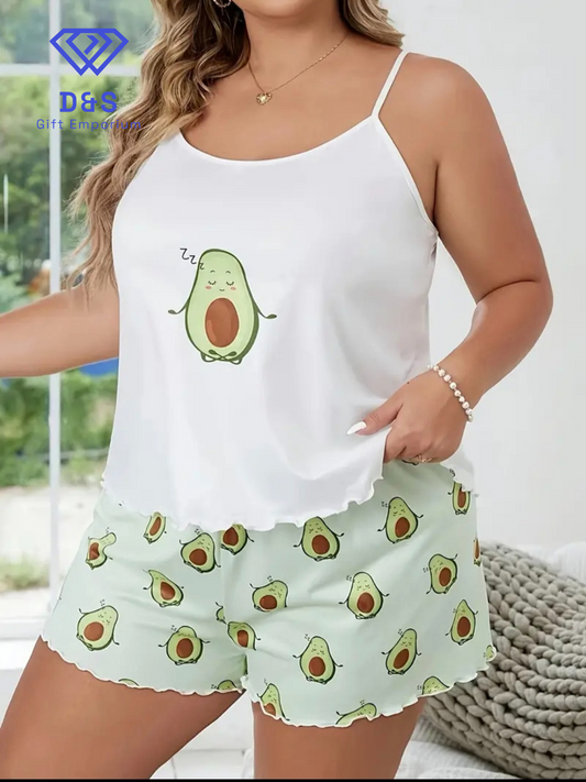 Plus Size Avocado Pj Set