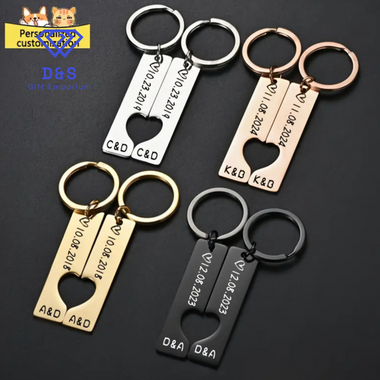 Personalised Stainless Steel Couples Keyring