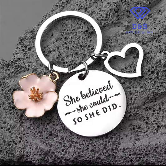 She Believed She Could So She Did Keyring