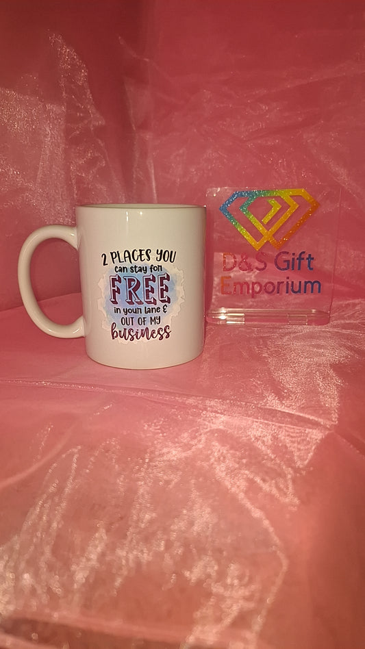 Two Places You Can Stay For Free Mug
