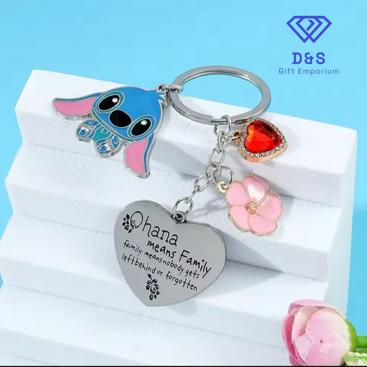 Ohana Means Family Keyring