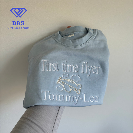 First Time Flyer Embroidered Tshirt