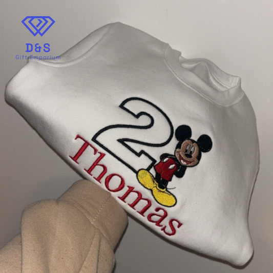 Mickey Embroidered Birthday Jumper