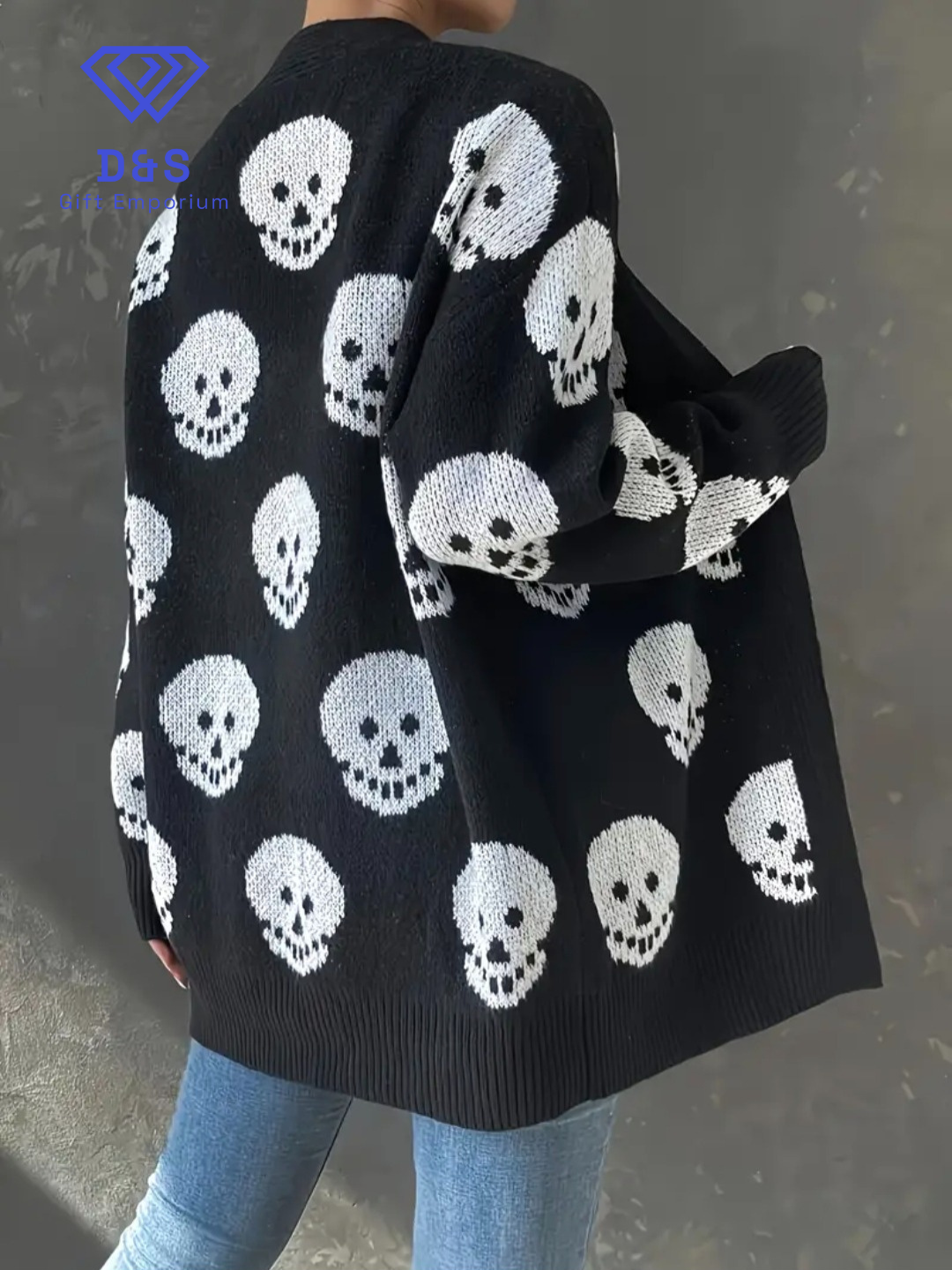 Plus Size Skull Cardigan