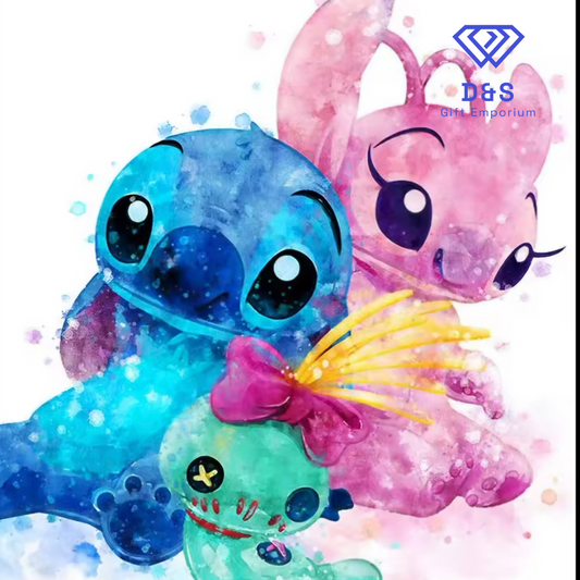 Stitch, Angel & Scrump Diamond Art