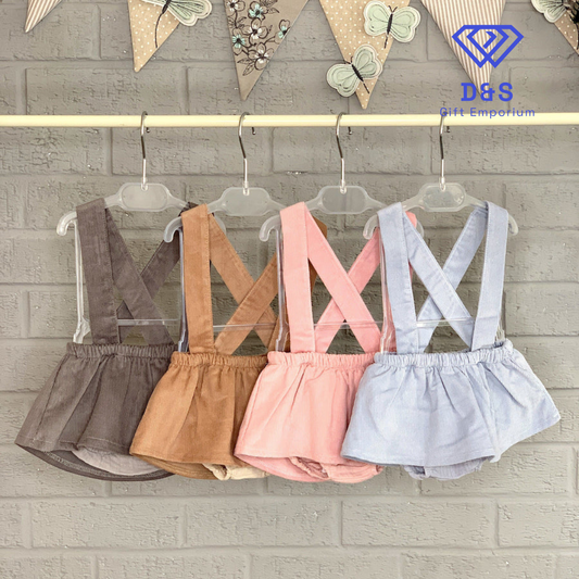 Cord Skirt With Braces