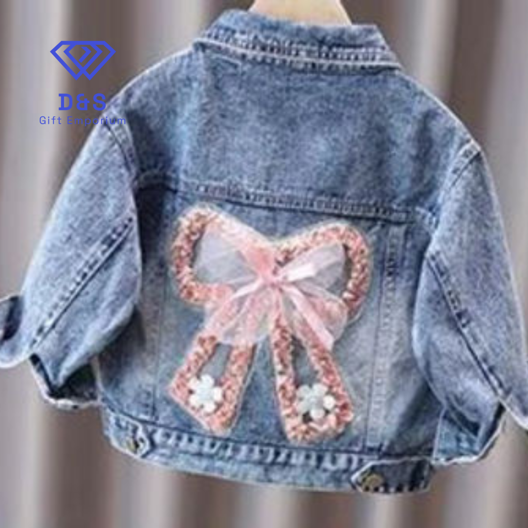 Kids Bow Denim Jacket