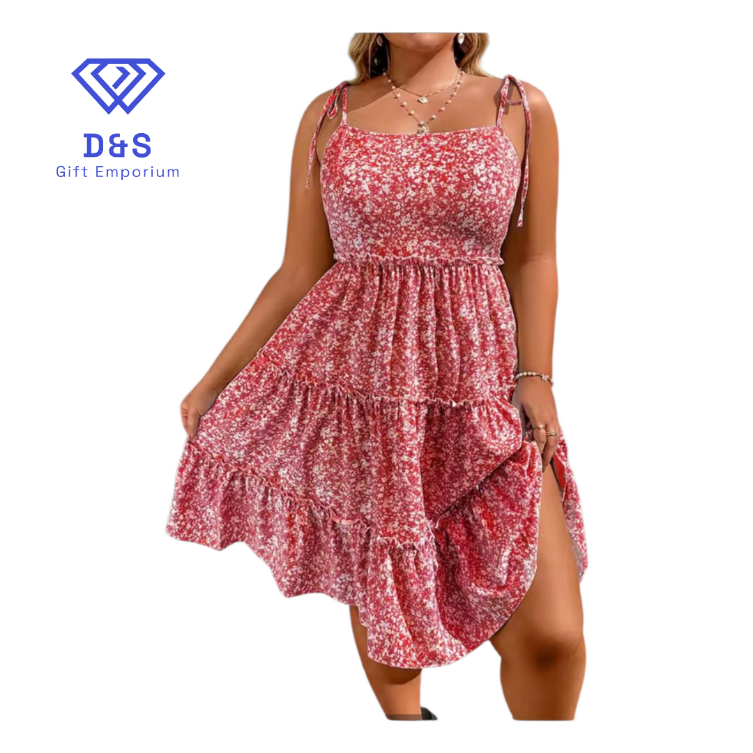 Plus Size String Tie Babydoll Dress