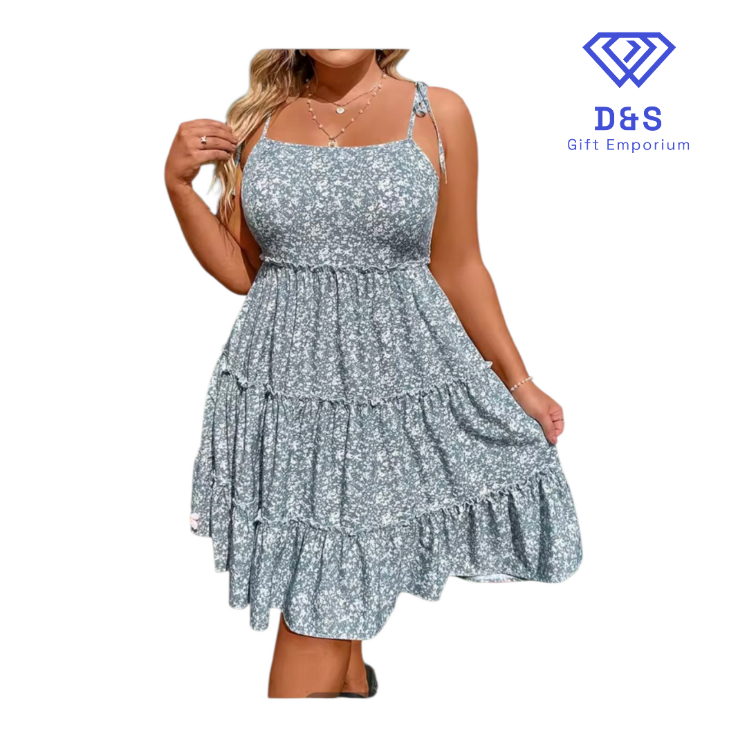 Plus Size String Tie Babydoll Dress