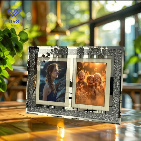 Crushed Diamond Double Photo Frame