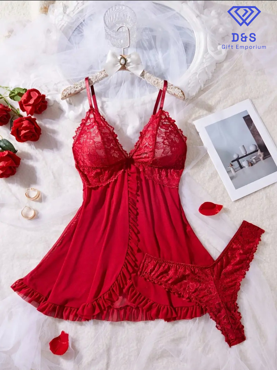 Plus Size Luxe Lace Nightgown Set