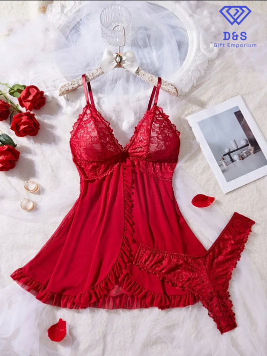 Plus Size Luxe Lace Nightgown Set