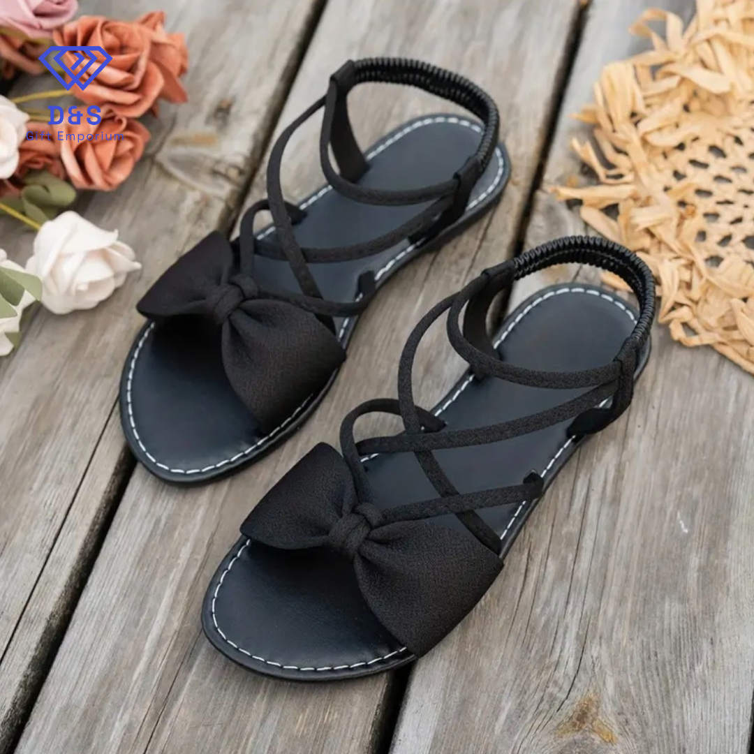 Black Bow Sandals