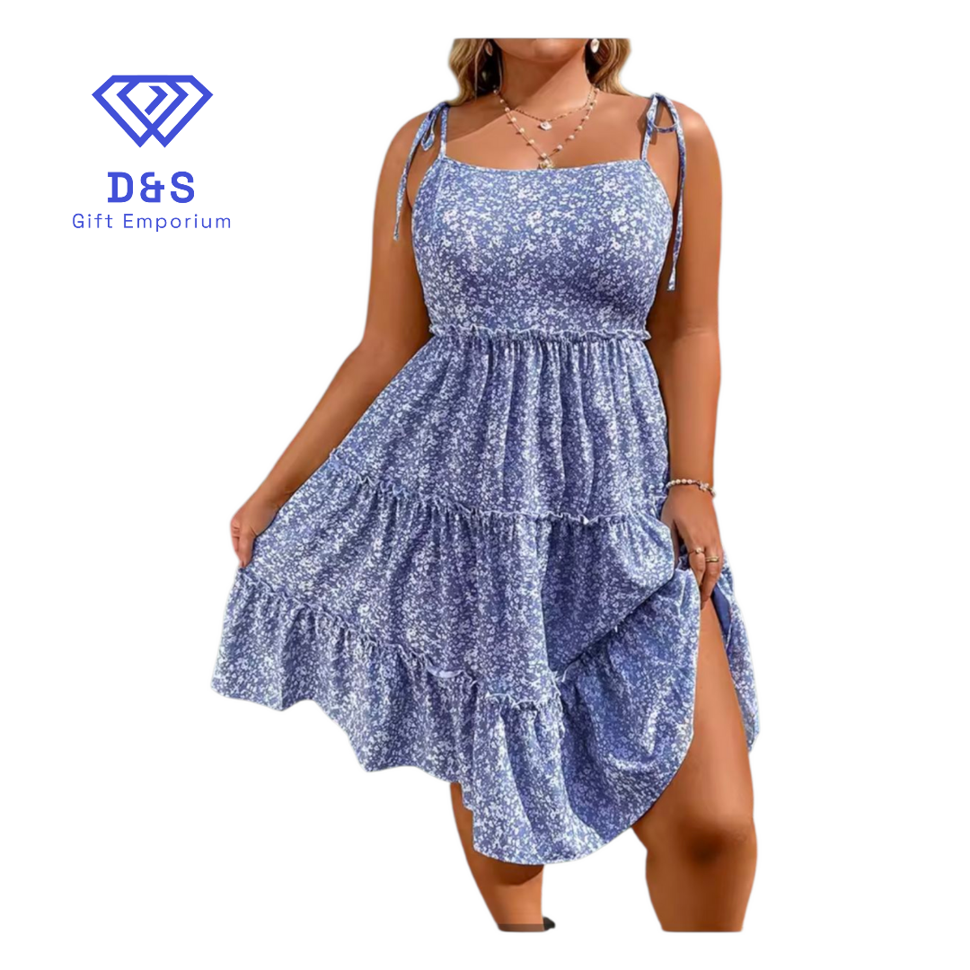 Plus Size String Tie Babydoll Dress