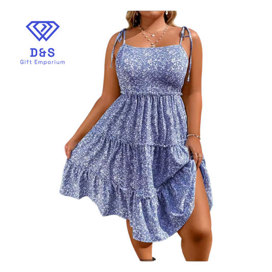 Plus Size String Tie Babydoll Dress