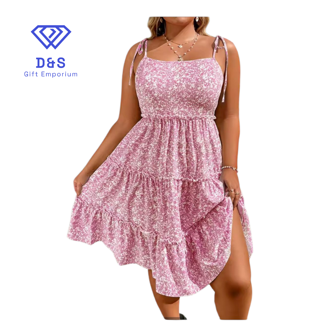 Plus Size String Tie Babydoll Dress