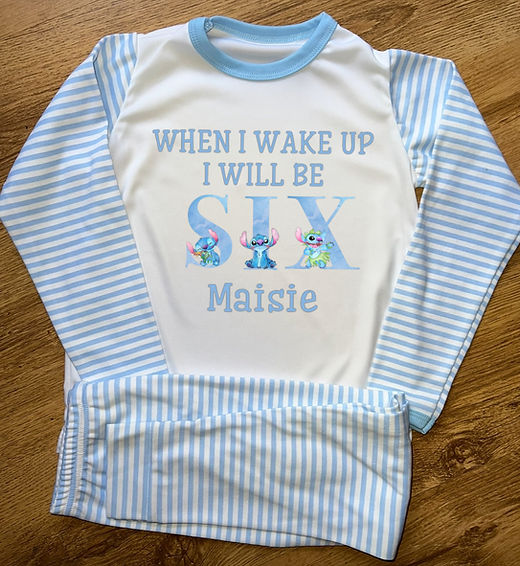 When I Wake Up I'll Be- Stitch pjs