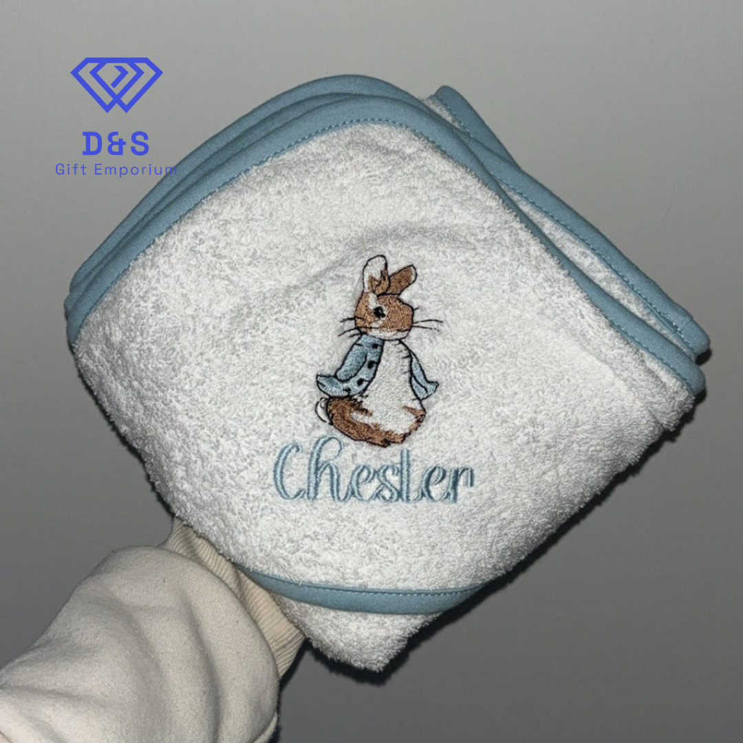 Baby Peter Rabbit Embroidered Hooded Towel