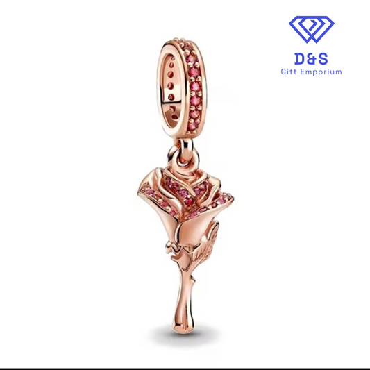 Rose Gold Rose Charm