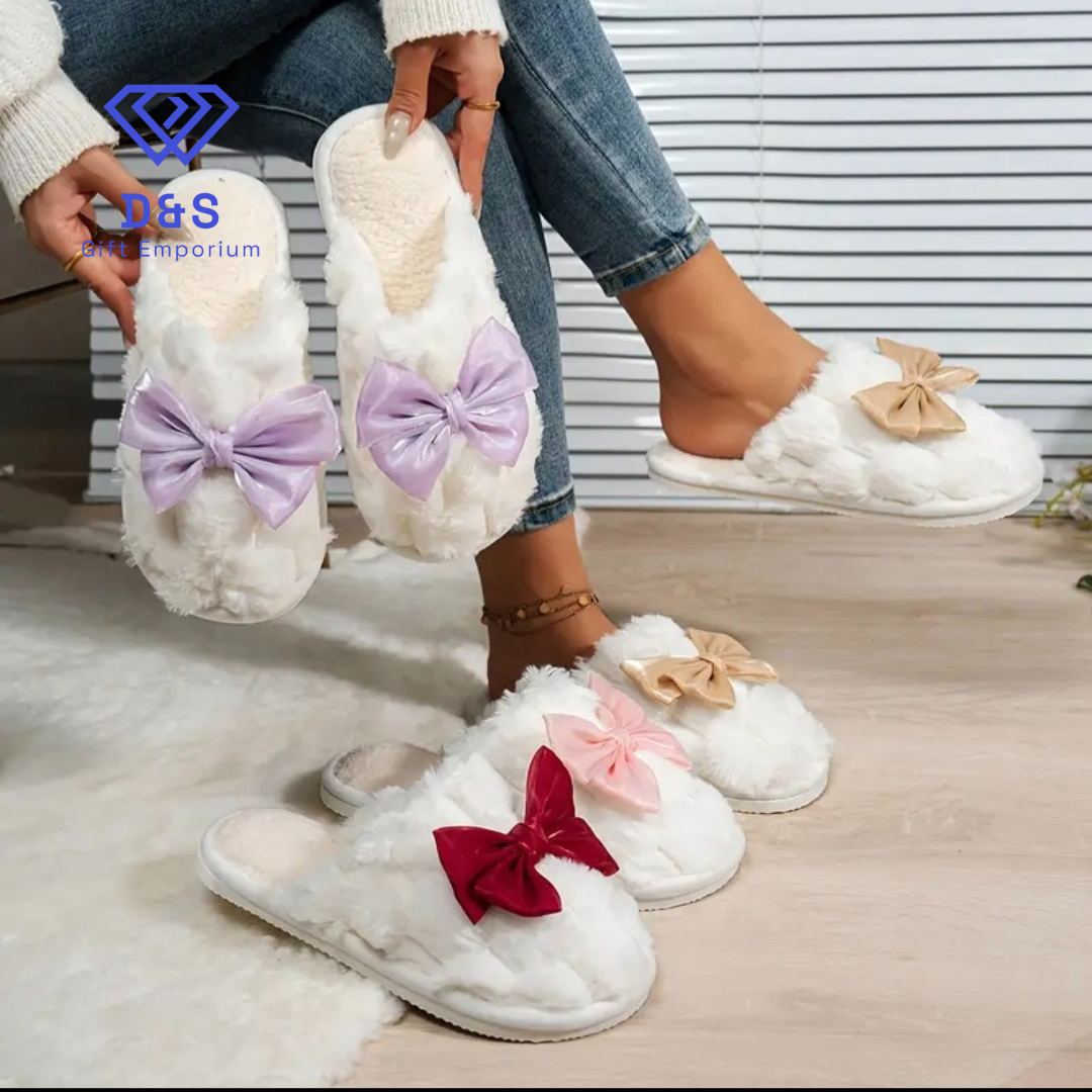 Satin Bow Slippers
