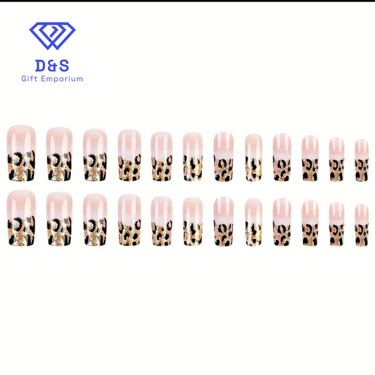 24pcs Leopard Print Fake Nails