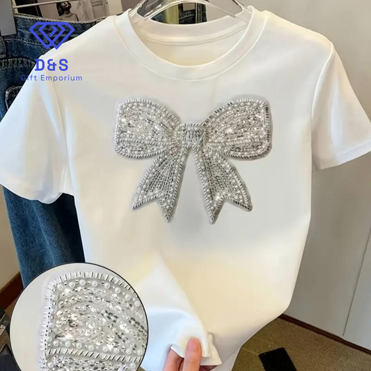 Rhinestone Bow Tshirt