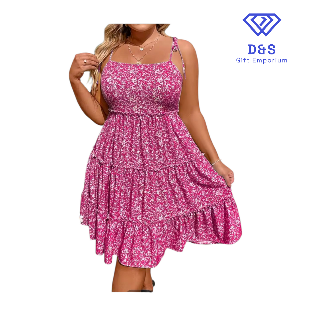Plus Size String Tie Babydoll Dress