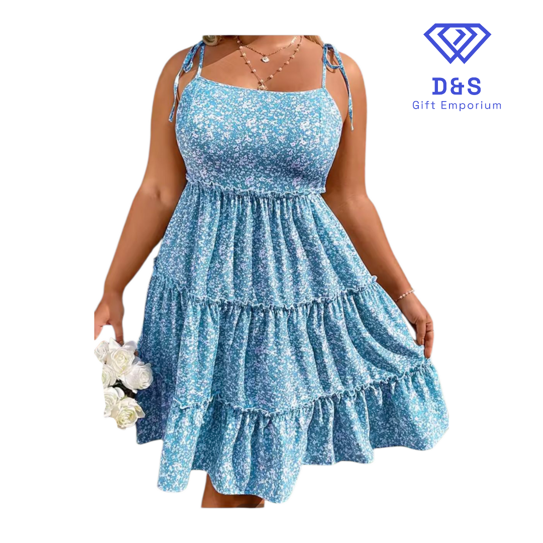Plus Size String Tie Babydoll Dress