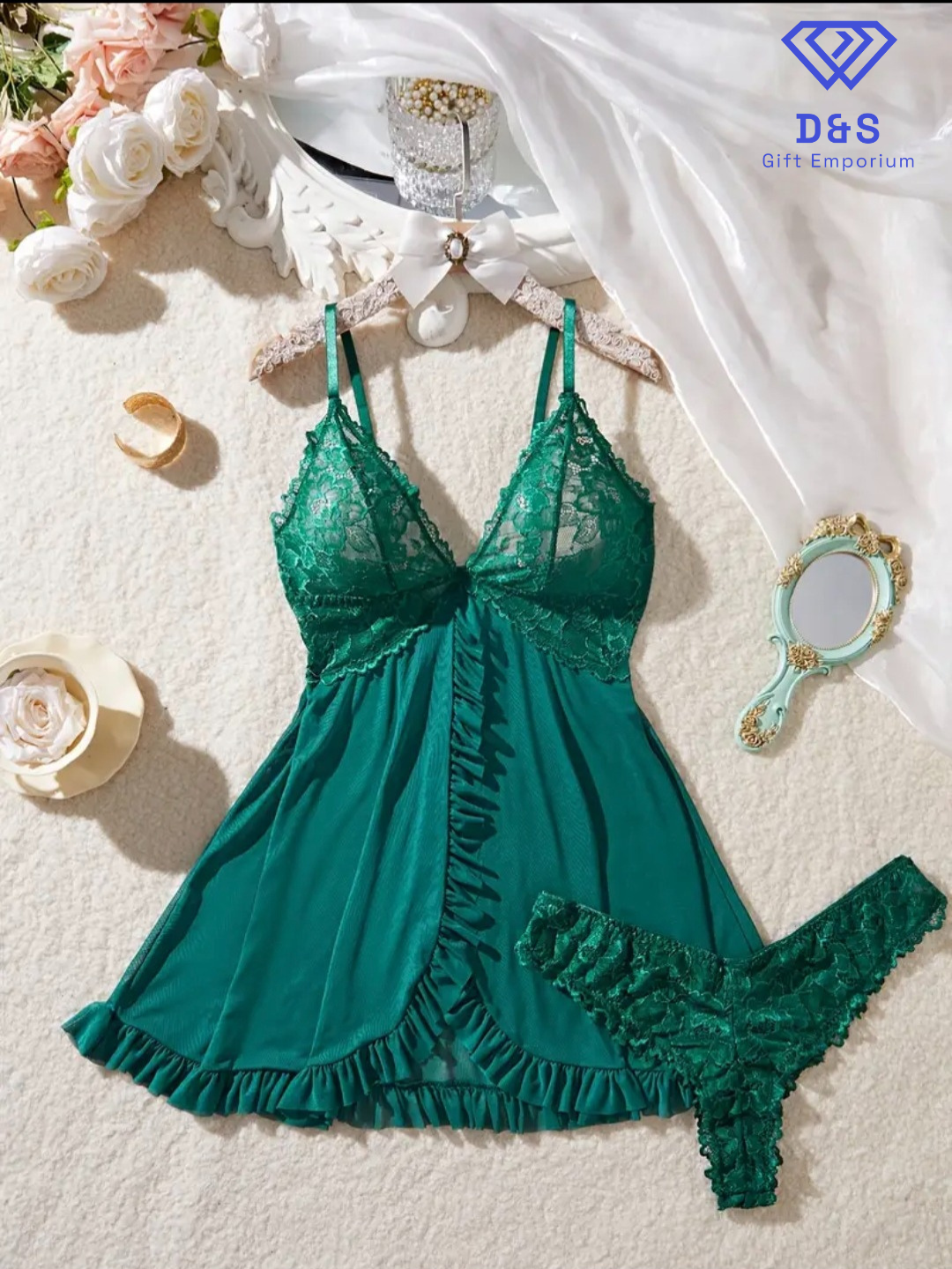 Plus Size Luxe Lace Nightgown Set
