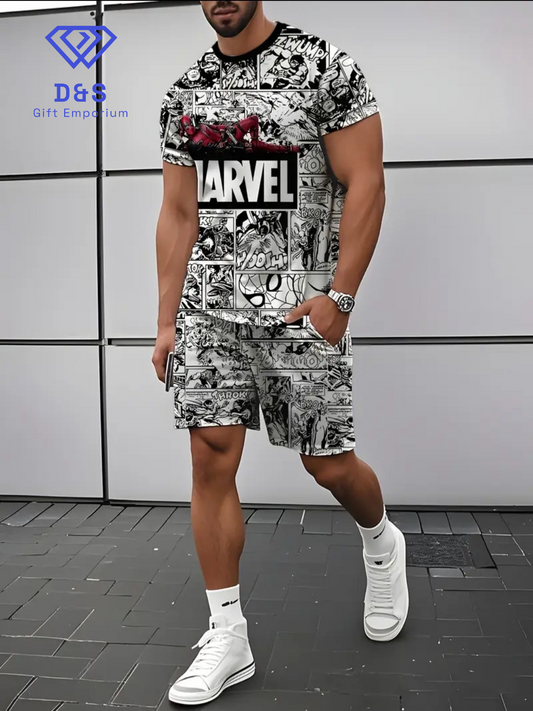 Mens Marvel T-shirt & Shorts Set