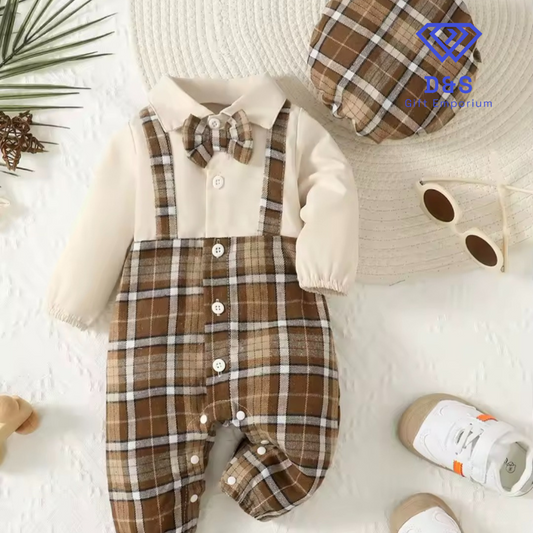 2pcs Suspender Outfit & Hat