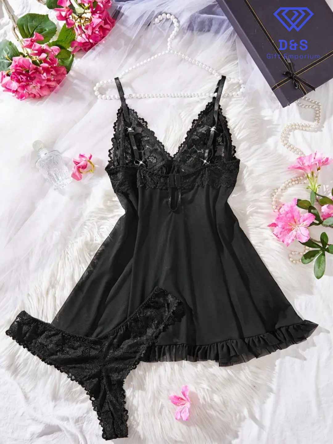 Plus Size Luxe Lace Nightgown Set