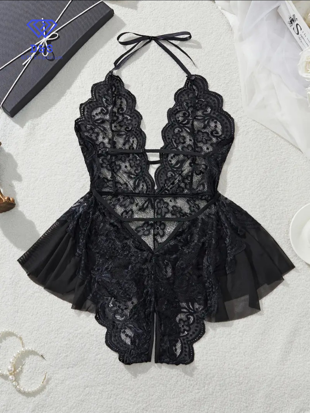 Plus Size Crotchless Babydoll