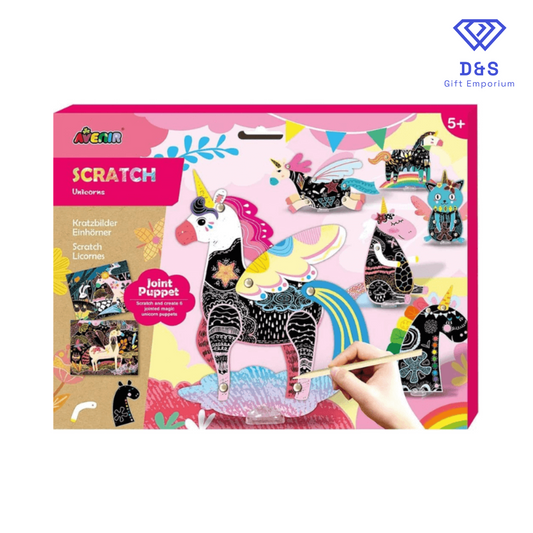 Unicorn Jointed Scratch Art