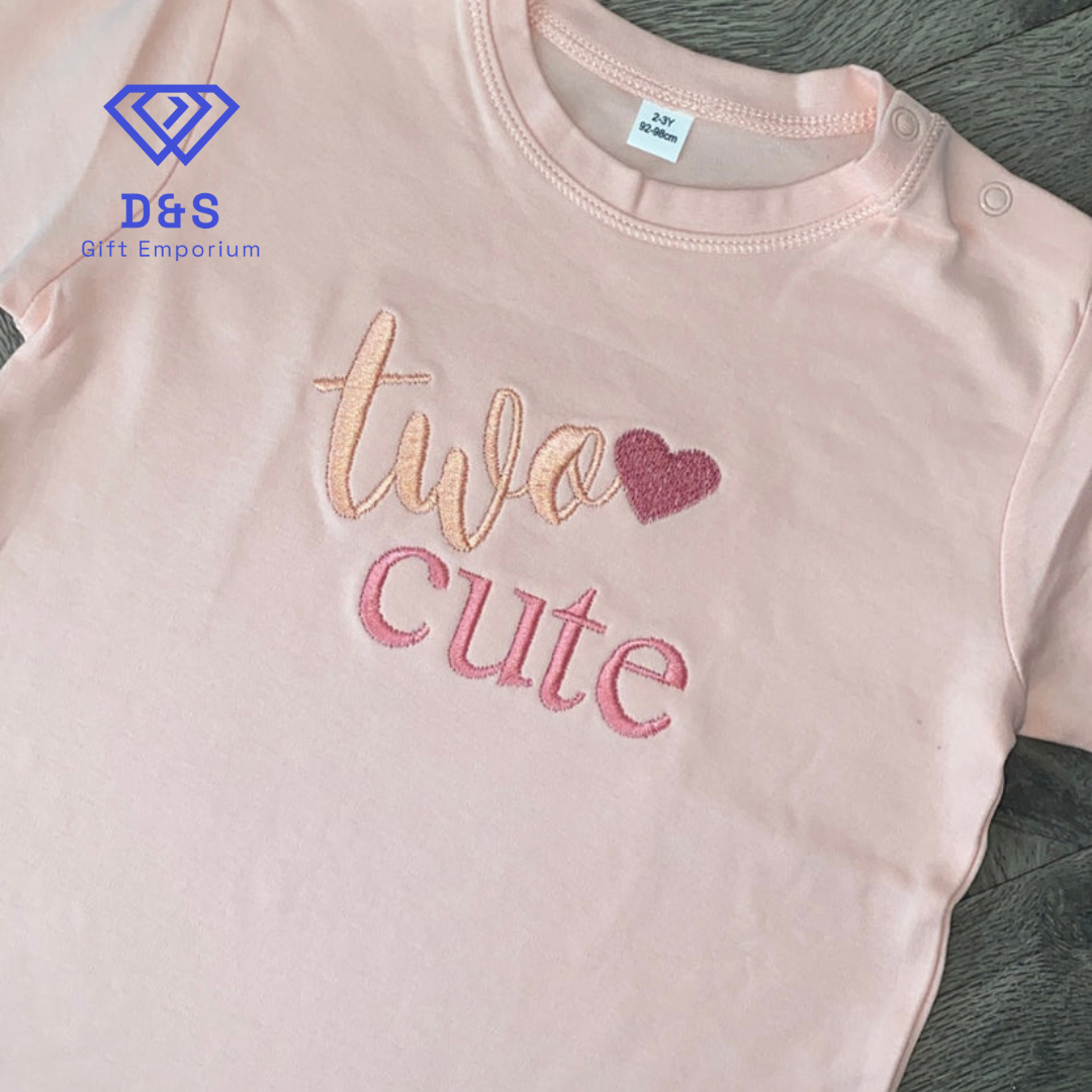 Two Cute Embroidered Tshirt