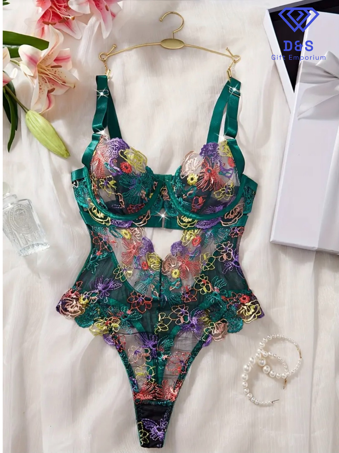 Floral Deep V Bodysuit