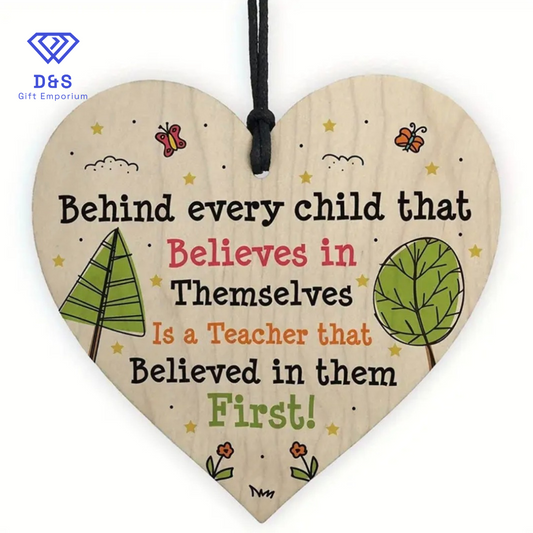 Wooden Heart Teacher Gift
