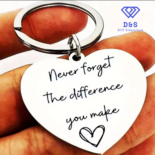 Never Forget The Difference You Make Keyring