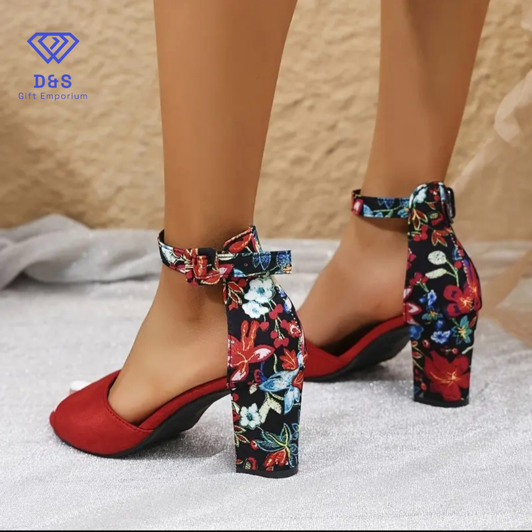 Chunky Flower Heels