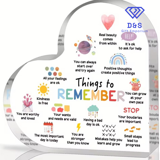 Things To Remember Acrylic Sign