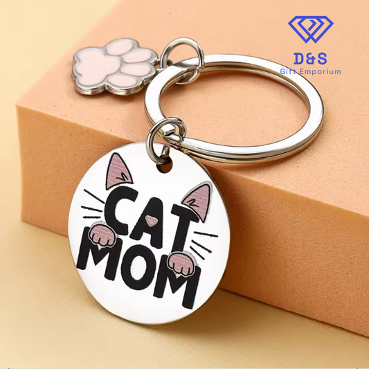 Cat Mom Keyring